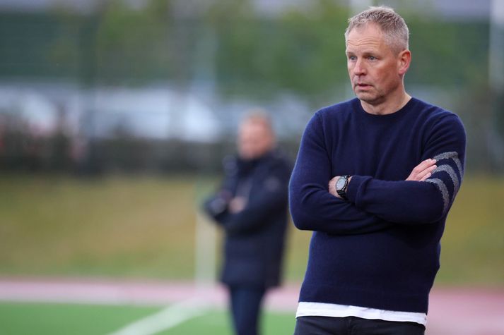 Óskar Hrafn var að mæta á Kópavogsvöll í fyrsta sinn síðan hann hætti sem þjálfari Breiðabliks.